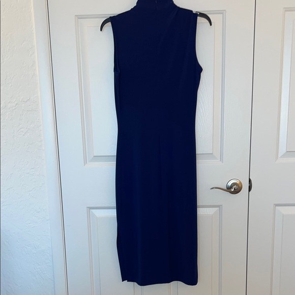 Norma Kamali Blue Stretch Sheath Cocktail Dress - Picture 3 of 4